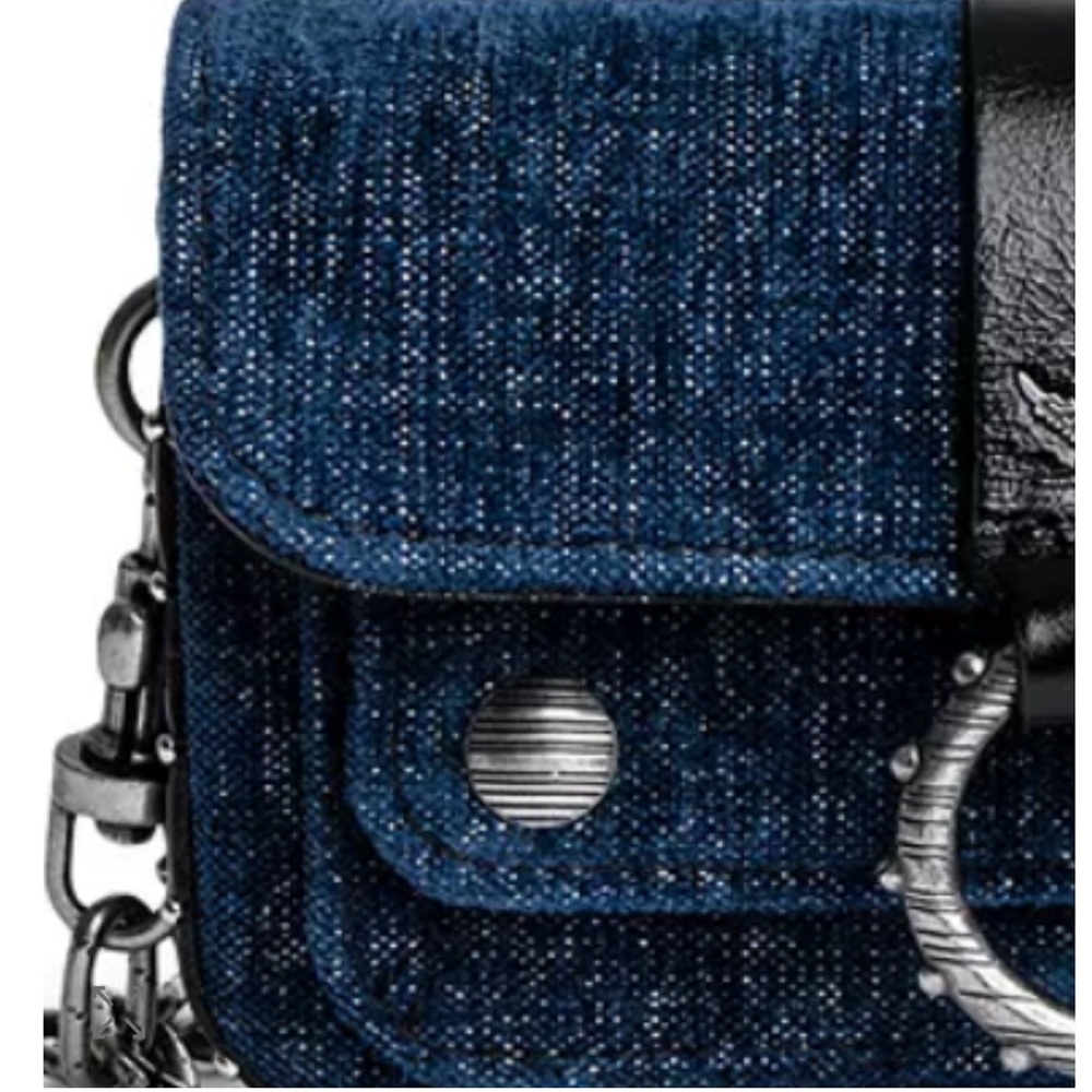 Zadig & Voltaire Kate Denim Wallet On A Chain Crossbody Clutch - Picture 8 of 17